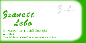 zsanett lebo business card